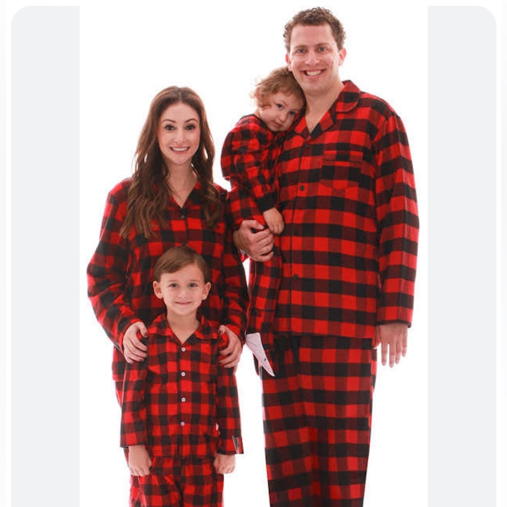 Carters buffalo Christmas pyjamas- Adult size L, XL and 12 month baby